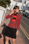 Anita is Vintage 60s Red & Black Tartan Mini Dress