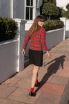 Anita is Vintage 60s Red & Black Tartan Mini Dress