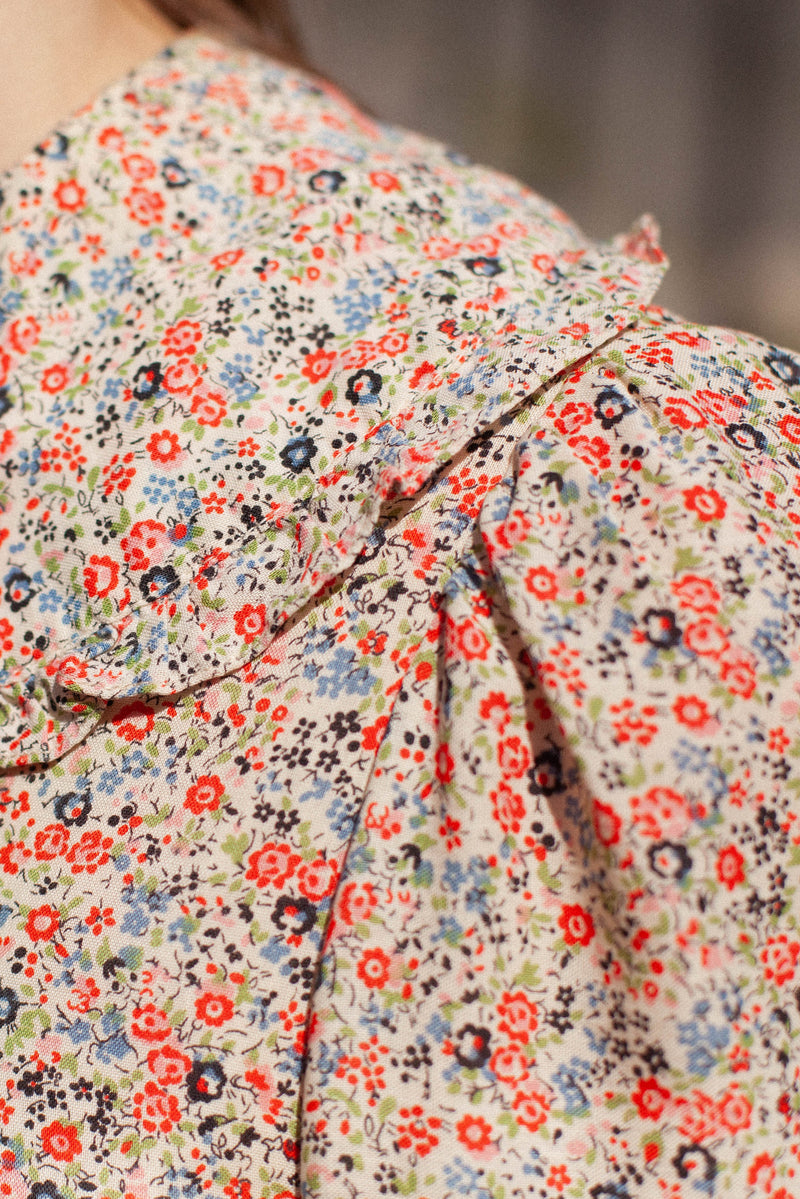 Anita is Vintage 60s Ditsy Floral Blouse close up