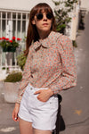 Anita is Vintage 60s Ditsy Floral Blouse
