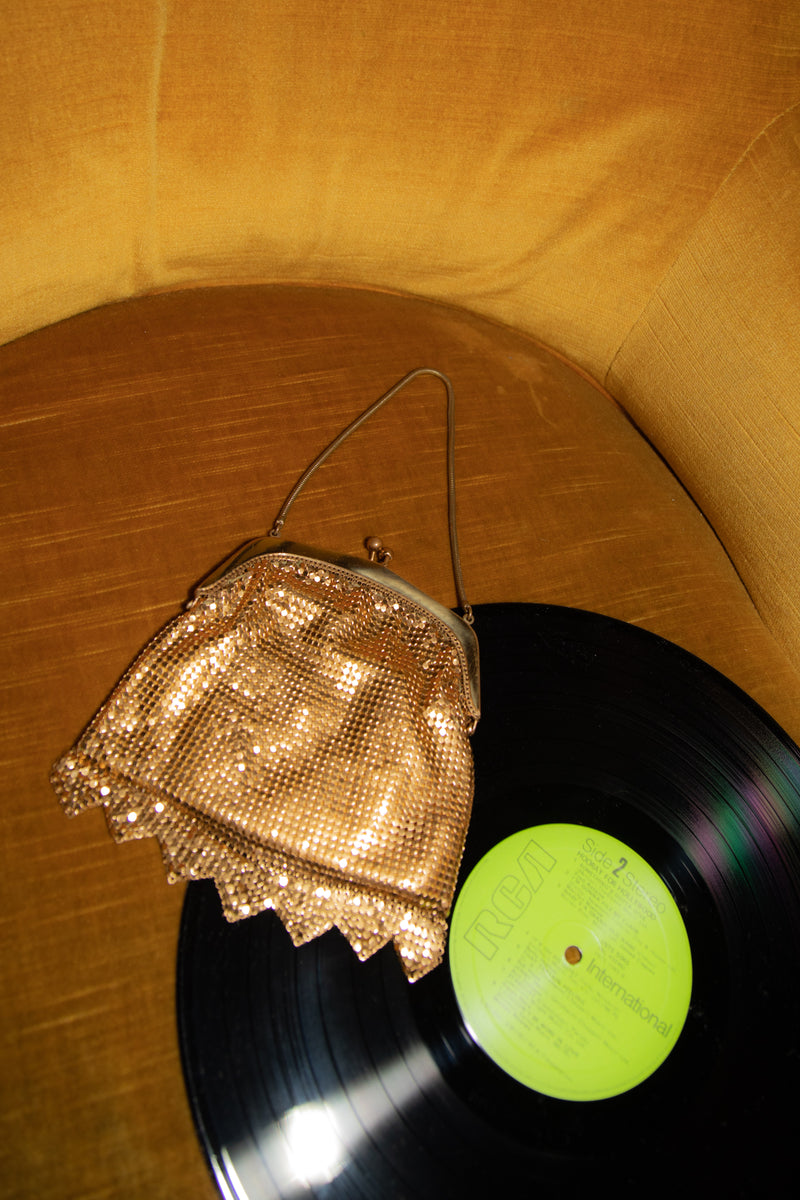 Anita is Vintage 60s Gold Chainmail Mini Bag