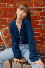 Anita is Vintage 60s Navy Blue Cardigan