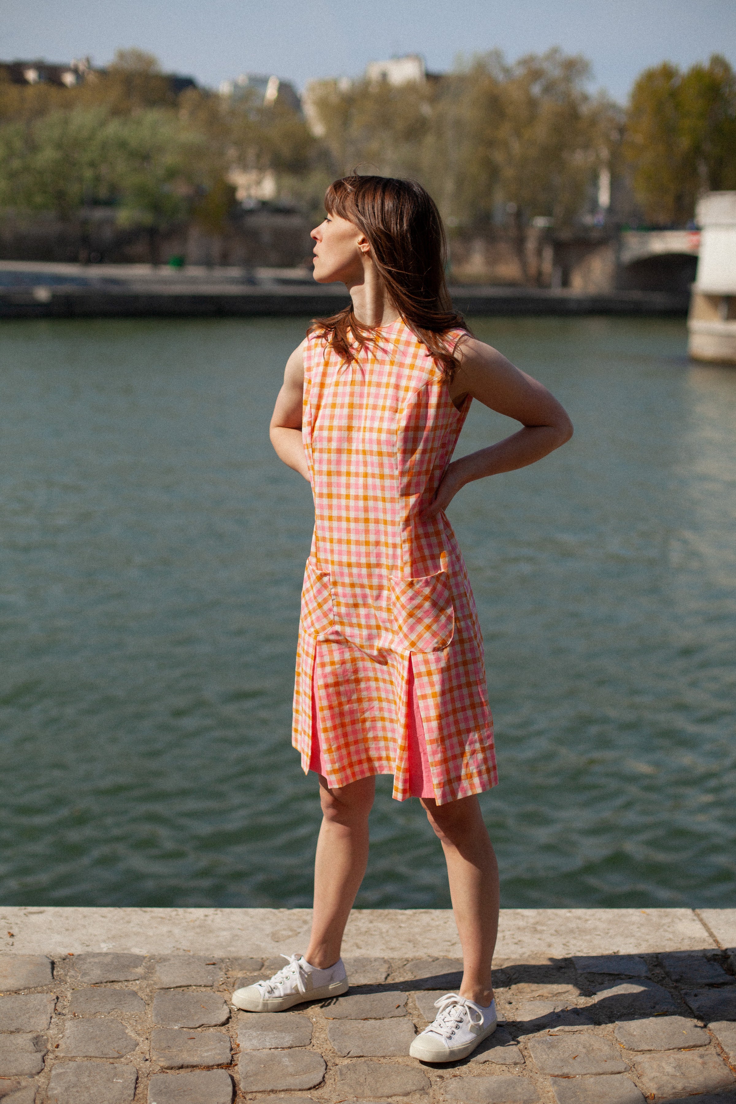Vintage top gingham dress