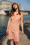 Anita is Vintage 60s Pink & Orange Gingham Dress