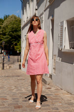 Anita is Vintage 60s Pink Psychedelic Floral Mini Dress