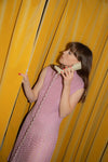 Anita is Vintage 60s Pink Lurex Knitted Dress
