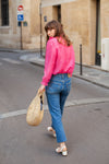 Anita is Vintage 70s Power Pink Ruffle Long Sleeve Blouse