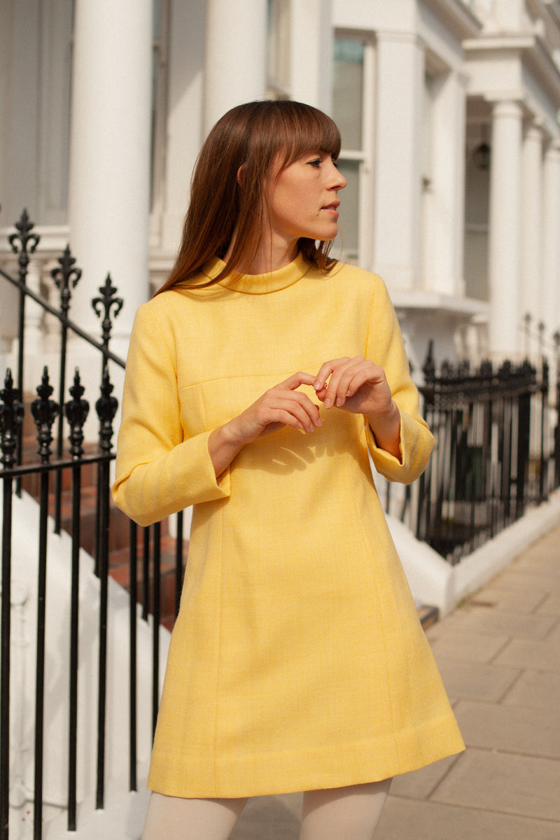 Anita is Vintage 60s Yellow Mini Dress