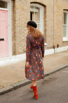 Anita is Vintage 70s Floral Print Long Sleeve Midi Dress