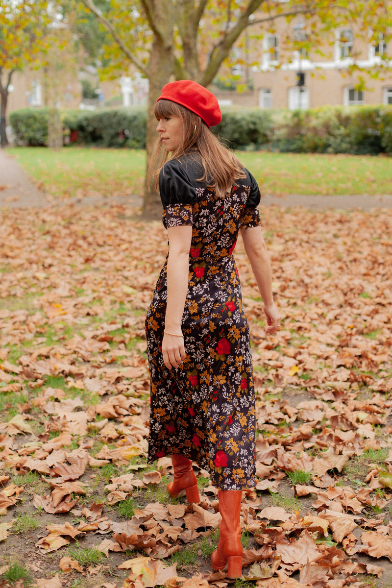 Anita is Vintage 70s Polly Peck Floral Maxi Dress