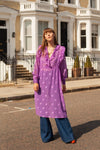 Anita is Vintage 70s Purple Sheer Midi Dress
