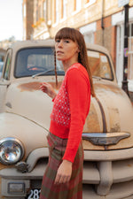 Anita is Vintage 70s Red & White Patterned Jumper