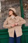 Anita is Vintage 70s Rodier Paris Camel Utility Jacket