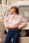 Anita is Vintage 70s White & Pink Floral Shirt