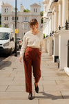 Anita is Vintage 80s Brown High Waisted Tailored Trouser