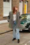 Anita is Vintage 80s Grey Check Oversized Coat
