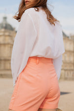 Anita is Vintage 80s Peach Pink High Waisted Short