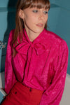 Anita is Vintage 80s Hot Pink Paisley Print Blouse