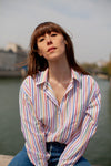 Anita is Vintage 80s Rainbow Stripe Long Sleeve Shirt