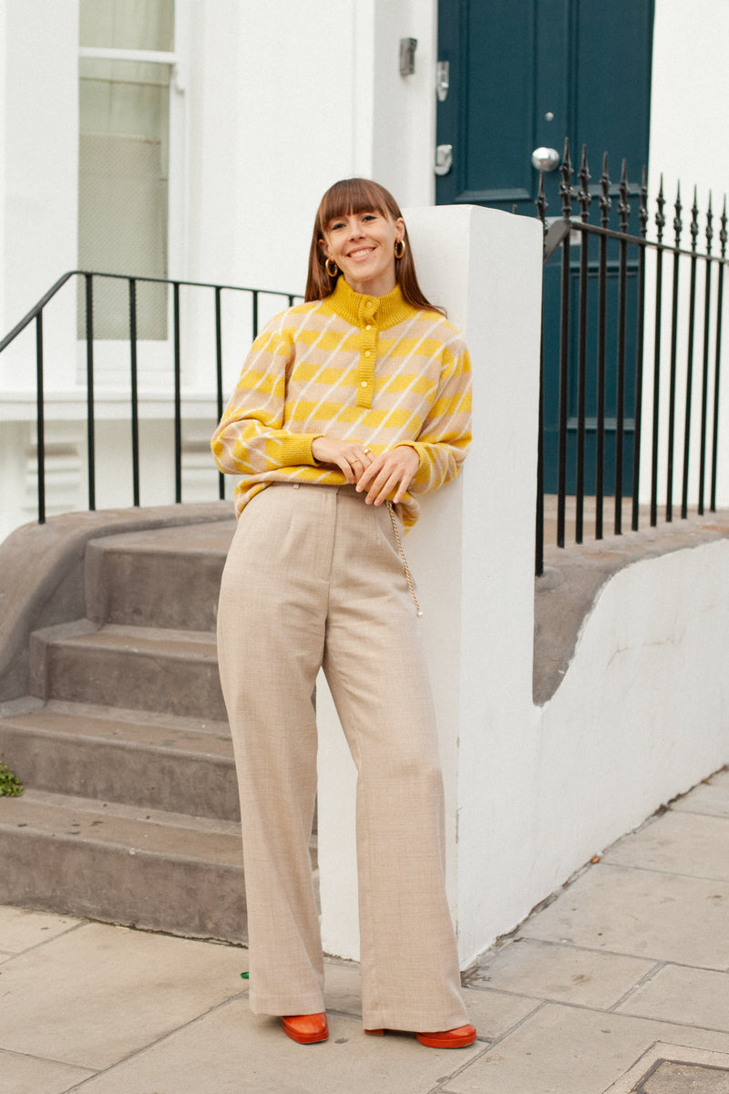 Anita is Vintage 80s Yellow & Pink Stripe Knit