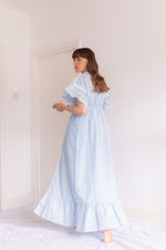 Anita is Vintage 60s Baby Blue Embroidered Slip Dress & Gown Set
