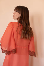 Anita is Vintage 60s Orange & Brown Lace Cover-Up