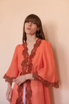 Anita is Vintage 60s Orange & Brown Lace Cover-Up