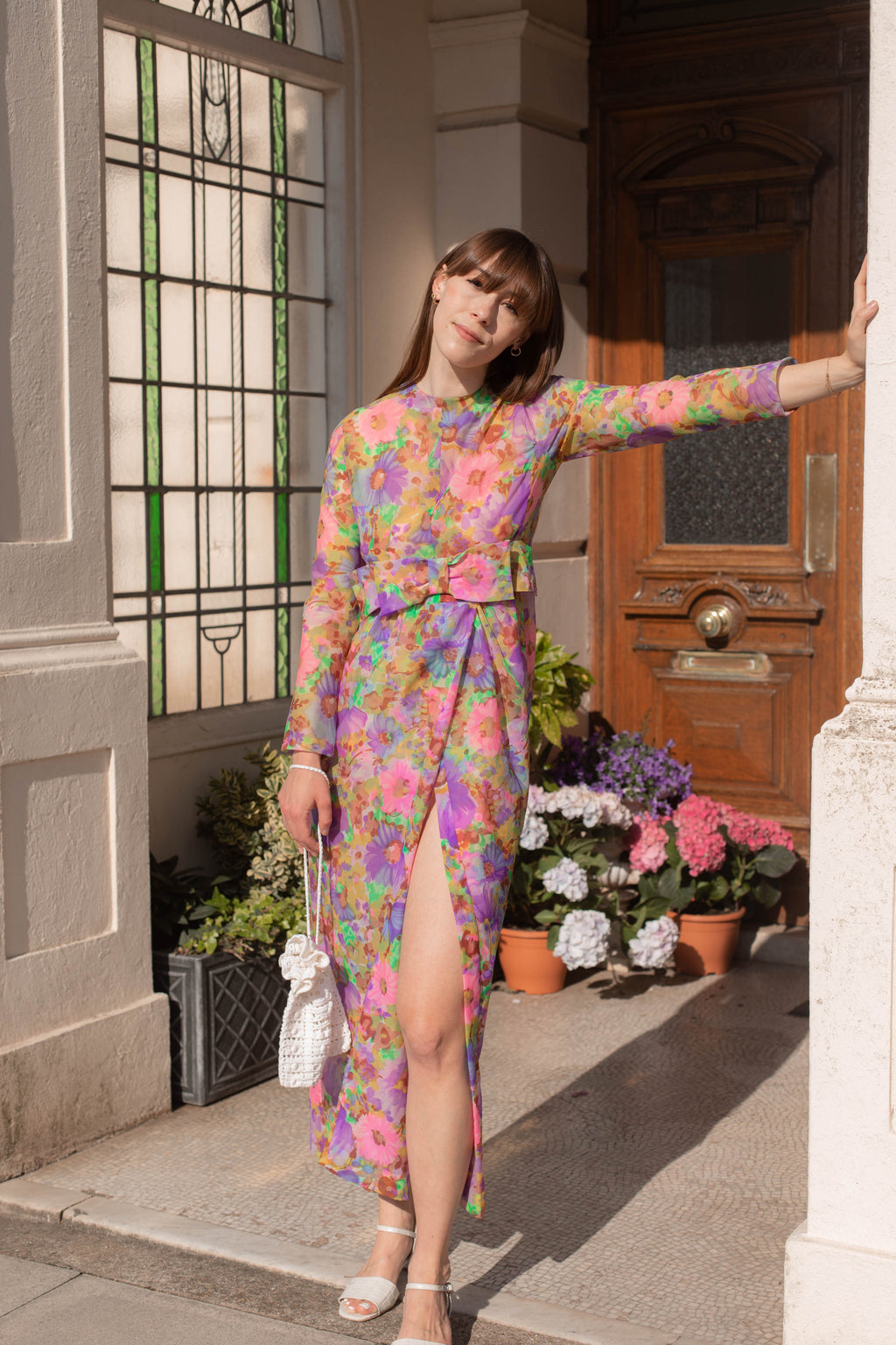 Anita is Vintage 60s Multi Colour Floral Maxi Dress