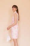 Anita is Vintage 60s White & Pink Floral Mini Dress
