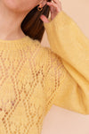 Anita is Vintage 60s Yellow Pointelle Mohair Wool Jumper