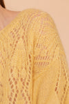 Anita is Vintage 60s Yellow Pointelle Mohair Wool Jumper