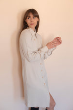 Anita is Vintage Beige Long Sleeve Midi Dress