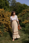 Anita is Vintage 70s Beige Prairie Maxi Skirt