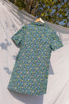 Anita is Vintage 70s Blue Floral Shirt Dress