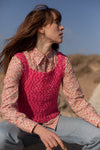 Anita is Vintage 70s Pink Crochet Tank Top