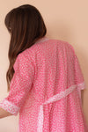 Anita is Vintage 70s Pink Tulip Floral Print Dressing Gown