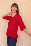 Anita is Vintage 70s Red Short Sleeve Jumper