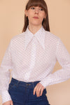 Anita is Vintage 70s White & Blue Floral Shirt