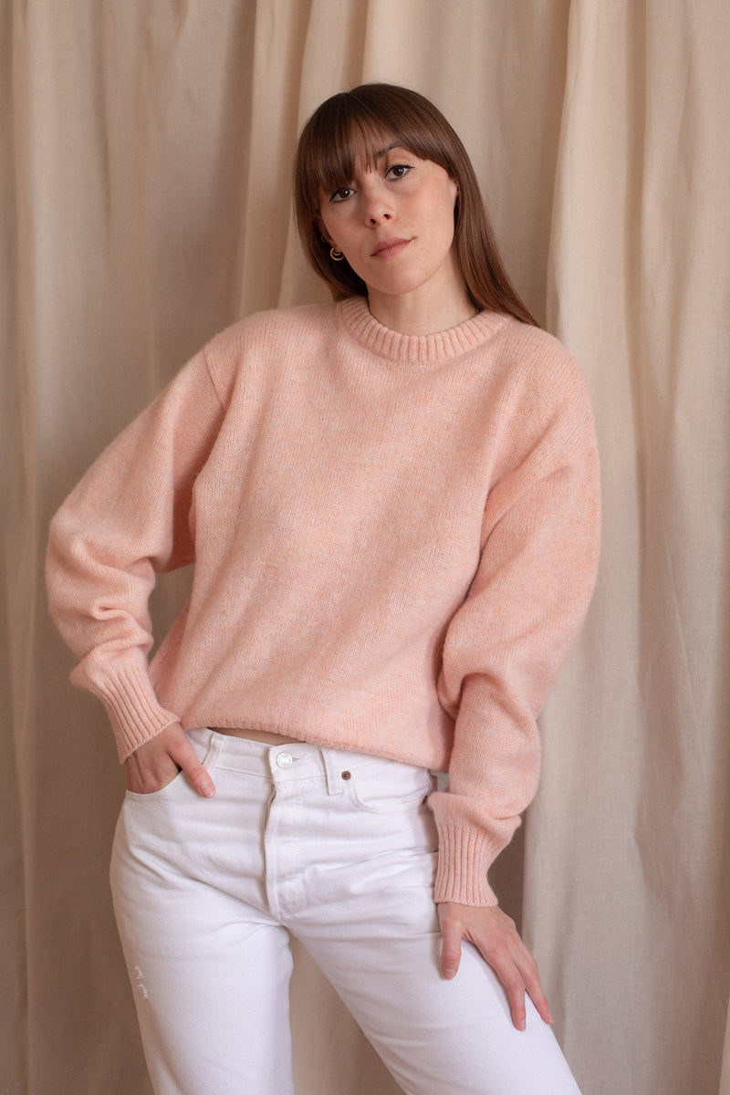 Anita is Vintage 80s Pastel Pink Knitted Jumper