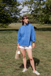 Anita is Vintage 80s Blue Balloon Sleeve Blouse