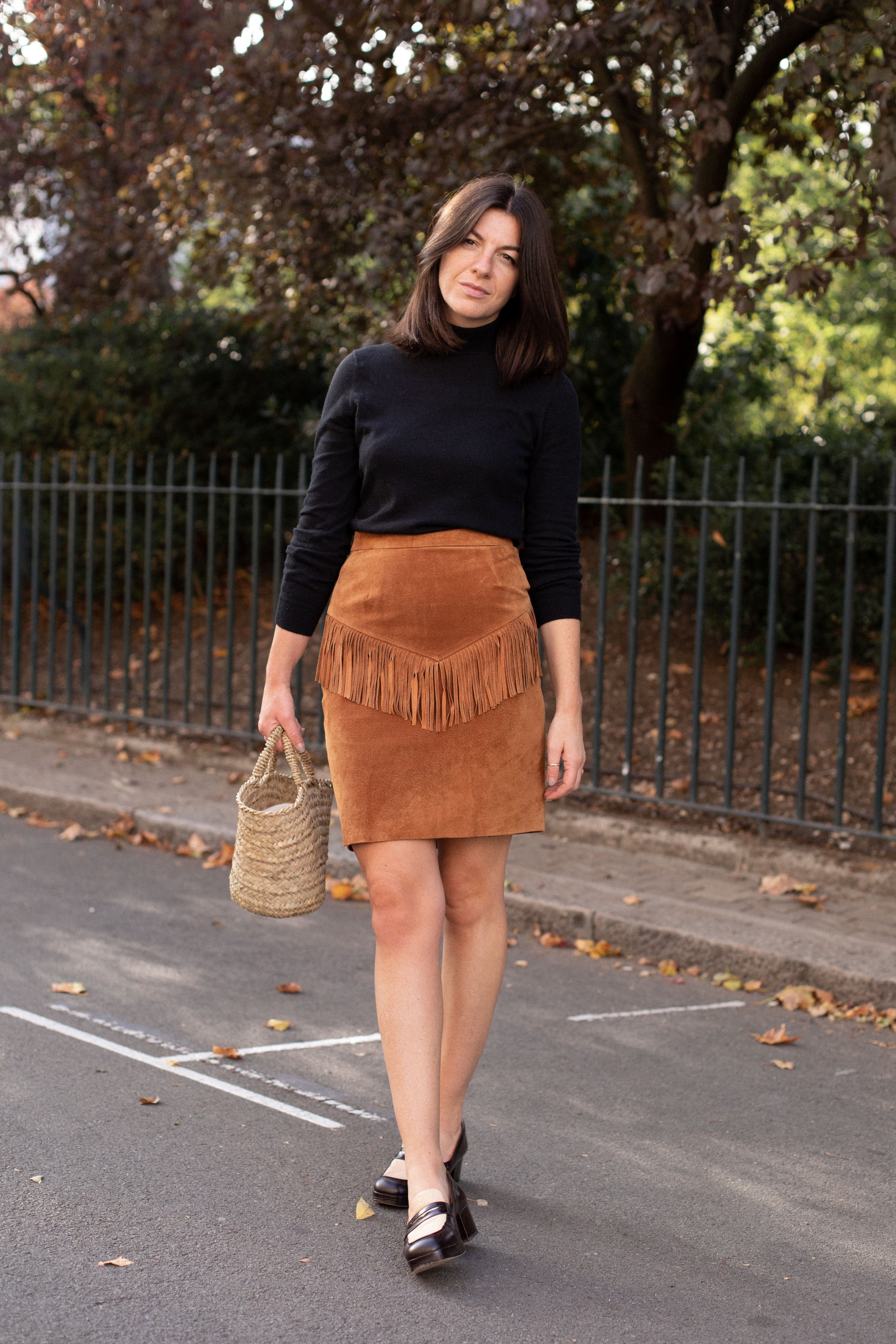 Tan skirt with tassels hotsell