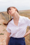 Anita is Vintage 80s White Broderie Anglaise Blouse