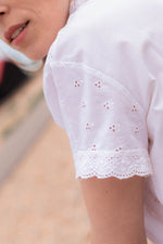 Anita is Vintage 80s White Broderie Anglaise Blouse