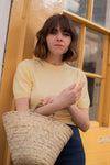 Anita is Vintage 90s Pastel Yellow Knitted Top