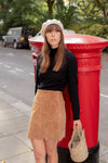 Anita is Vintage 90s Brown Fringe Mini Skirt