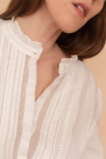 Anita is Vintage 90s White Long Sleeve Cotton Blouse