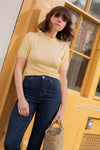 Anita is Vintage 90s Pastel Yellow Knitted Top