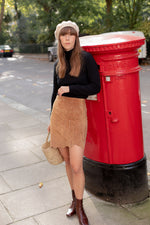Anita is Vintage 90s Brown Fringe Mini Skirt