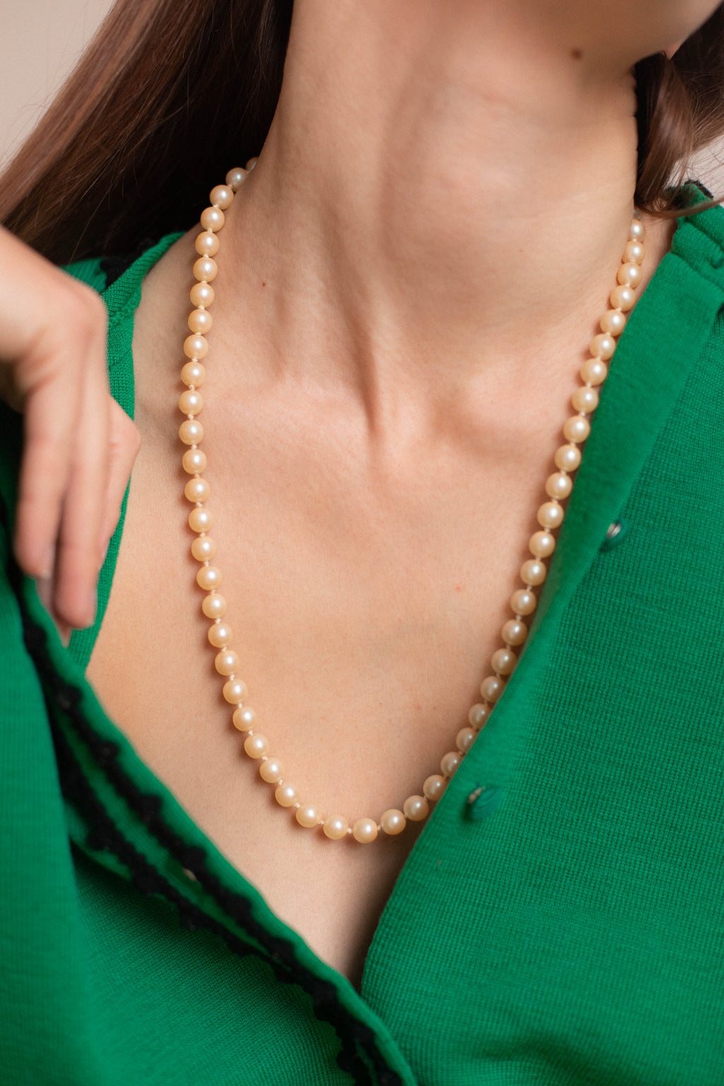 Anita is Vintage Single Pearl Necklace