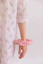Anita is Vintage Handmade Recycled Fabric Pink Stripe Scrunchie
